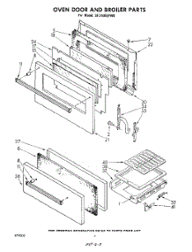 05 - Oven Door And Broiler parts for Whirlpool Range SF3100EPW0 from AppliancePartsPros.com