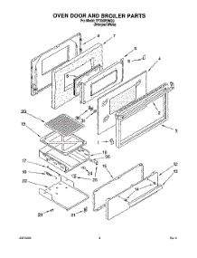 02 - Oven Door And Broiler parts for Whirlpool Range SF330PEWQ3 from AppliancePartsPros.com