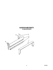 04 - Backguard parts for Whirlpool Range SF0100SRW9 from AppliancePartsPros.com