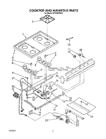 05 - Cooktop And Manifold, Lit / Optional parts for Whirlpool Range SF0100SRW9 from AppliancePartsPros.com