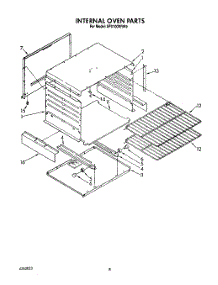 06 - Internal Oven parts for Whirlpool Range SF0100SRW9 from AppliancePartsPros.com