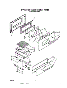 06 - Oven Door And Broiler parts for Whirlpool Range SF5100SRW6 from AppliancePartsPros.com