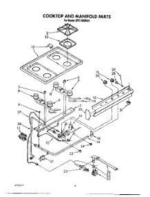 07 - Cooktop And Manifold , Lit / Optional parts for Whirlpool Range SF5100SRW6 from AppliancePartsPros.com