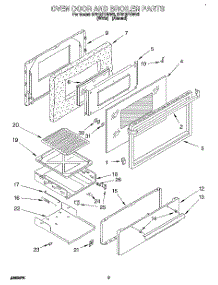 02 - Oven Door And Broiler parts for Whirlpool Range SF312PEWW0 from AppliancePartsPros.com