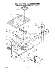 05 - Cooktop And Manifold, Lit / Optional parts for Whirlpool Range SF0100SRW3 from AppliancePartsPros.com