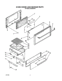 05 - Oven Door And Broiler parts for Whirlpool Range SF304BSWW0 from AppliancePartsPros.com