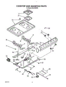 05 - Cooktop And Manifold, Lit / Optional parts for Whirlpool Range SF310PEWW3 from AppliancePartsPros.com