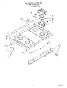 02 - Cooktop parts for Whirlpool Range SF387PEYQ6 from AppliancePartsPros.com