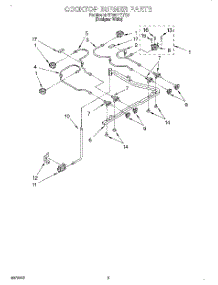 03 - Cooktop Burner parts for Whirlpool Range SF387PEYQ6 from AppliancePartsPros.com