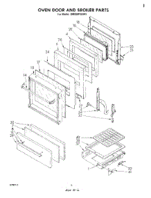 04 - Oven Door And Broiler parts for Whirlpool Range SM958PEKW1 from AppliancePartsPros.com