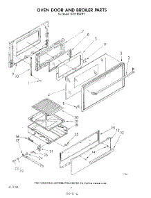 05 - Oven Door And Broiler parts for Whirlpool Range SF311PSRW1 from AppliancePartsPros.com