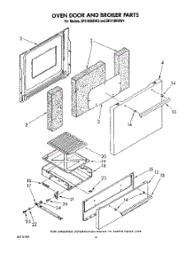03 - Oven Door And Broiler parts for Whirlpool Range SF0100ERW4 from AppliancePartsPros.com