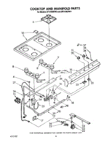 05 - Cooktop And Manifold, Lit / Optional parts for Whirlpool Range SF0100ERW4 from AppliancePartsPros.com