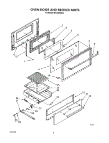 05 - Oven Door And Broiler parts for Whirlpool Range SF316PESW4 from AppliancePartsPros.com