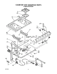 06 - Cooktop And Manifold, Lit / Optional parts for Whirlpool Range SF316PESW4 from AppliancePartsPros.com