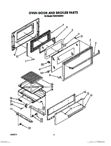 04 - Oven Door And Broiler parts for Whirlpool Range TGR51W0WW1 from AppliancePartsPros.com