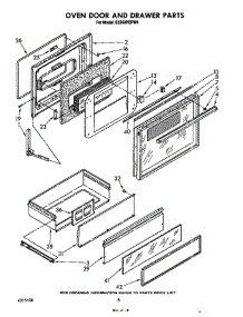 Oven Door And Drawer parts for Whirlpool Range SE960PEPW4 from AppliancePartsPros.com