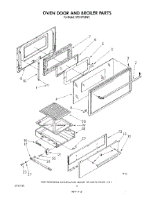 05 - Oven Door And Broiler parts for Whirlpool Range SF331PSRW2 from AppliancePartsPros.com
