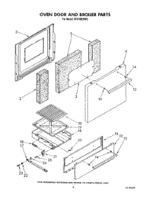 05 - Oven Door And Broiler parts for Whirlpool Range SF0100ERW2 from AppliancePartsPros.com