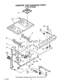 06 - Cooktop And Manifold, Lit / Optional parts for Whirlpool Range SF0100ERW2 from AppliancePartsPros.com