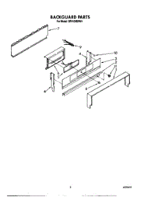 05 - Backguard parts for Whirlpool Range SF5100SRW4 from AppliancePartsPros.com