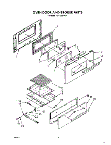 06 - Oven Door And Broiler parts for Whirlpool Range SF5100SRW4 from AppliancePartsPros.com