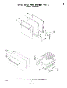 04 - Oven Door And Broiler parts for Whirlpool Range SF3000EKW0 from AppliancePartsPros.com