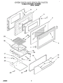 02 - Oven Door And Broiler parts for Whirlpool Range SF312PEWW1 from AppliancePartsPros.com
