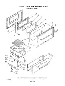 04 - Oven Door And Broiler parts for Whirlpool Range SF314PSRW5 from AppliancePartsPros.com