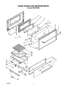 04 - Oven Door And Broiler parts for Whirlpool Range TGR51W0WW2 from AppliancePartsPros.com