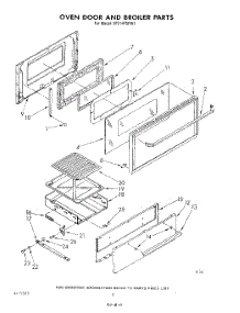 05 - Oven Door And Broiler parts for Whirlpool Range SF314PSRW1 from AppliancePartsPros.com