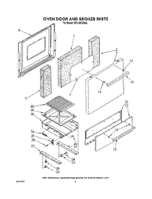 03 - Oven Door And Broiler parts for Whirlpool Range SF0100SRW6 from AppliancePartsPros.com