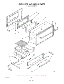 05 - Oven Door And Broiler parts for Whirlpool Range SF330PERW0 from AppliancePartsPros.com