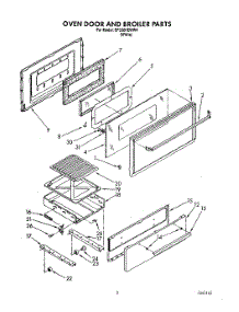 02 - Oven Door And Broiler parts for Whirlpool Range SF330PEWW4 from AppliancePartsPros.com