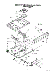 04 - Cooktop And Manifold, Lit / Optional parts for Whirlpool Range SF330PEWW4 from AppliancePartsPros.com