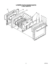 05 - Lower Oven Door parts for Whirlpool Range SE960PEYW0 from AppliancePartsPros.com