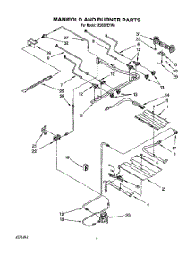 06 - Manifold And Burner, Lit / Optional parts for Whirlpool Range SE960PEYW0 from AppliancePartsPros.com