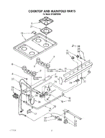 06 - Cooktop And Manifold, Lit / Optional parts for Whirlpool Range SF330PERW4 from AppliancePartsPros.com