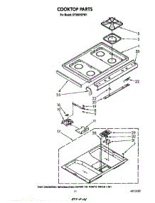 Cook Top parts for Whirlpool Range SF396PEPW1 from AppliancePartsPros.com
