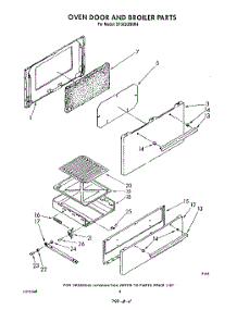 03 - Oven Door And Broiler parts for Whirlpool Range SF3020ERW4 from AppliancePartsPros.com