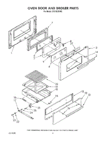 06 - Oven Door And Broiler parts for Whirlpool Range SF5100SRW2 from AppliancePartsPros.com
