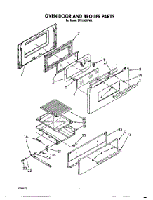 06 - Oven Door And Broiler parts for Whirlpool Range SF5100SRW5 from AppliancePartsPros.com