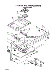 07 - Cooktop And Manifold , Lit / Optional parts for Whirlpool Range SF5100SRW5 from AppliancePartsPros.com