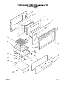 02 - Oven Door And Broiler parts for Whirlpool Range SF330PEWW8 from AppliancePartsPros.com
