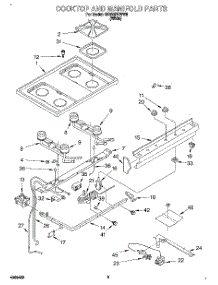 04 - Cooktop And Manifold, Literature parts for Whirlpool Range SF330PEWW8 from AppliancePartsPros.com