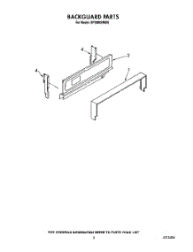 04 - Backguard parts for Whirlpool Range SF3000SRW5 from AppliancePartsPros.com