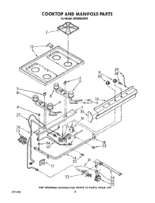 06 - Cooktop And Manifold, Lit / Optional parts for Whirlpool Range SF3000SRW5 from AppliancePartsPros.com