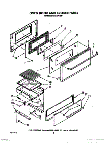 05 - Oven Door And Broiler parts for Whirlpool Range SF314PSWW1 from AppliancePartsPros.com