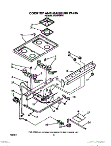 06 - Cooktop And Manifold, Lit / Optional parts for Whirlpool Range SF314PSWW1 from AppliancePartsPros.com