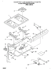 04 - Cooktop And Manifold, Lit / Optional parts for Whirlpool Range SF305BSWN0 from AppliancePartsPros.com